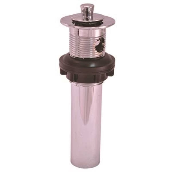 Proplus 1-1/4 x 5 Plastic Bathroom Co Pop-Up Overflow Plug Chrome 72002 - main